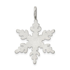 Sterling Silver 925 Snowflake Charm with Anti-Tarnish Solid Design 34mm