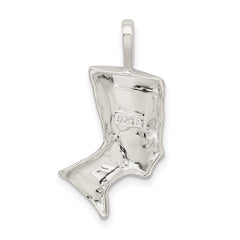 Sterling Silver 925 Nefertiti Charm with Polished Anti-Tarnish Finish