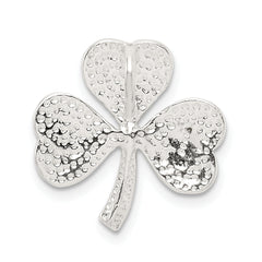 Sterling Silver Diamond-Cut Shamrock Pendant with Polished Finish Elegant and Timeless Design