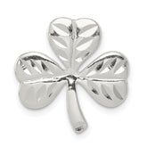 Sterling Silver Polished Diamond-cut Shamrock Chain Slide