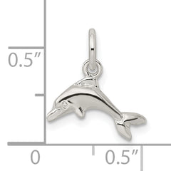 Sterling Silver 925 Dolphin Charm with Polished Anti-Tarnish Finish for Children