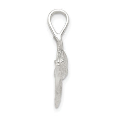 Sterling Silver 925 Fish Charm with Polished Anti-Tarnish Finish, Solid and Casted