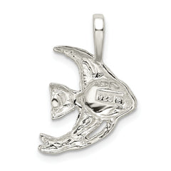 Sterling Silver 925 Fish Charm with Polished Anti-Tarnish Finish, Solid and Casted
