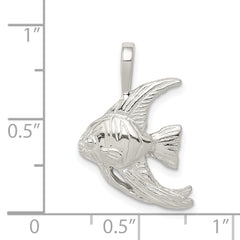 Sterling Silver 925 Fish Charm with Polished Anti-Tarnish Finish, Solid and Casted