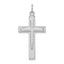 Sterling Silver Rhodium-plated Satin & Polished Cross Pendant