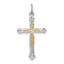 Sterling Silver Rhodium-plated & Vermeil CZ Cross Pendant