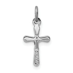 925 Sterling Silver Rhodium-Plated Crucifix Charm with Polished Finish Elegant & Solid Design