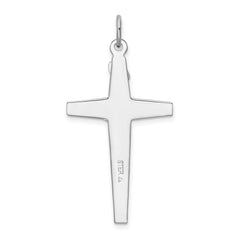 Sterling Silver 925 Rhodium-Plated Enameled Crucifix Pendant Polished Finish
