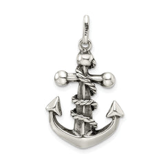 Sterling Silver 925 Antiqued Cross Pendant with 3D Solid Design