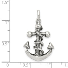 Sterling Silver 925 Antiqued Cross Pendant with 3D Solid Design