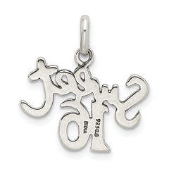 Sterling Silver 925 Sweet 16 Charm with Polished Anti-Tarnish Finish