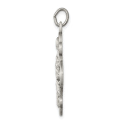 Sterling Silver 925 Antiqued 4-Way Medal Solid Vintage-Inspired Charm