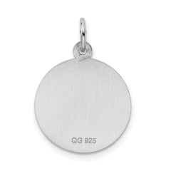 Sterling Silver 925 Rhodium-Plated Happy Birthday Charm with Polished Finish
