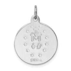Sterling Silver 925 Rhodium-Plated Miraculous Medal Polished Die Struck Pendant