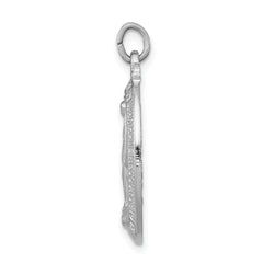 Sterling Silver 925 Miraculous Medal Pendant Rhodium-Plated Polished Finish