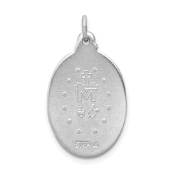 Sterling Silver 925 Rhodium-Plated Miraculous Medal Pendant Polished Finish