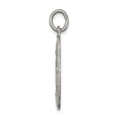 Sterling Silver 925 Miraculous Medal Pendant with Antiqued Finish Solid Vintage Design