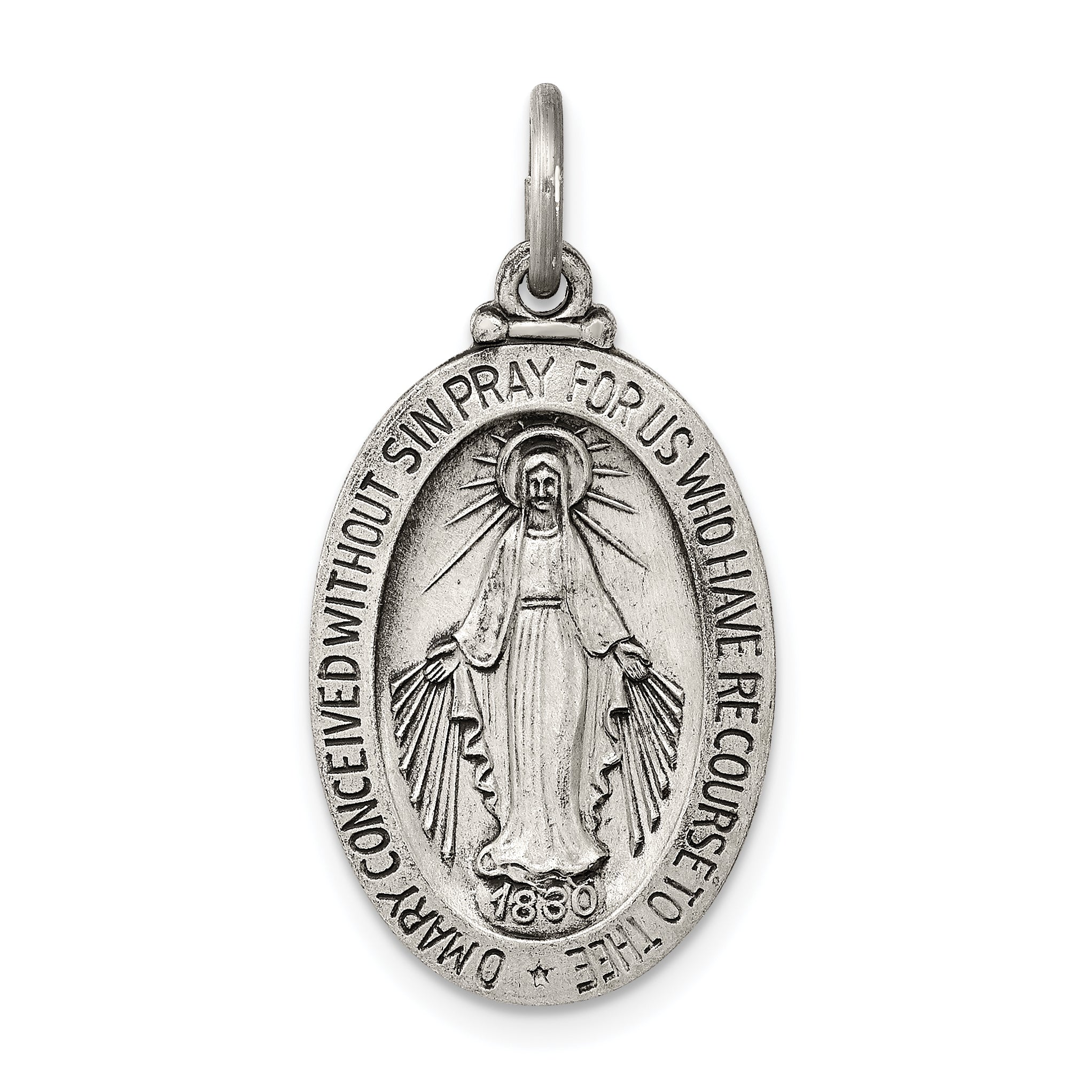 Sterling Silver Antiqued Miraculous Medal