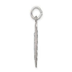 Sterling Silver 925 Antiqued Miraculous Medal Pendant Vintage-Inspired Charm