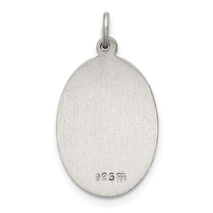 Sterling Silver Antiqued Our Lady of Perpetual Help Oval Medal 925 Solid Classic Design