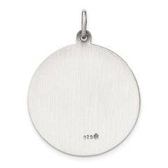 Sterling Silver St. Christopher Antiqued Medal Pendant 925 Solid Vintage Style