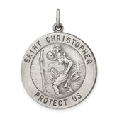 Sterling Silver Antiqued St. Christopher Medal