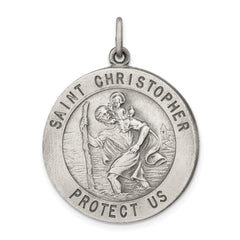 Sterling Silver Antiqued St. Christopher Medal