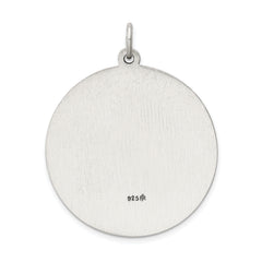 Sterling Silver 925 Antiqued St. Christopher Medal Solid Vintage-Inspired Charm