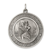 Sterling Silver Antiqued St. Christopher Medal