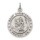 Sterling Silver Antiqued St. Christopher Medal