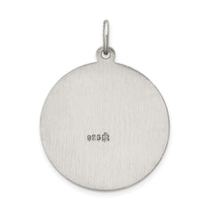 Sterling Silver 925 Antiqued St. Christopher Medal Pendant Solid Vintage Charm