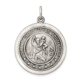 Sterling Silver Antiqued St. Christopher Medal