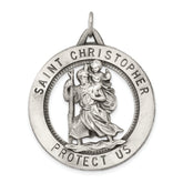 Sterling Silver Antiqued St. Christopher Medal