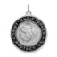 Sterling Silver Rhodium-plated Enameled St. Christopher Medal
