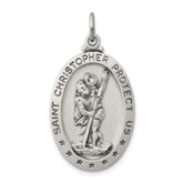 Sterling Silver Antiqued St. Christopher Medal