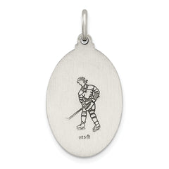 Sterling Silver Antiqued St. Christopher Hockey Medal
