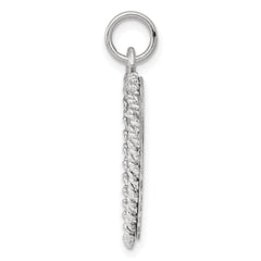 Sterling Silver 925 Sweet Sixteen Charm with Rhodium-Plated Polished Finish