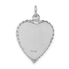Sterling Silver 925 Sweet Sixteen Charm with Rhodium-Plated Polished Finish