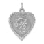 Sweet Sixteen Disc Charm in Sterling Silver, 29mm Textured - Sophia Jewelers