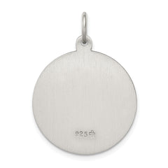 Sterling Silver 925 Antiqued Saint Anthony Medal Pendant Solid Vintage-Inspired Design