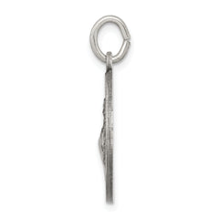 Sterling Silver Saint Francis Medal with Antiqued Finish Engravable Charm