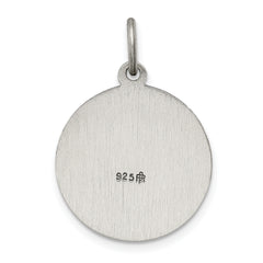 Sterling Silver Saint Francis Medal with Antiqued Finish Engravable Charm