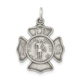 Sterling Silver Antiqued Saint Florian Badge Medal