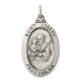Sterling Silver Antiqued Saint Joseph Medal