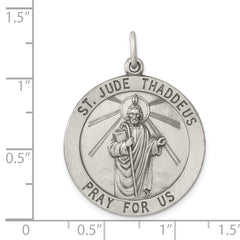 Sterling Silver 925 St. Jude Medal Pendant Engravable Vintage Charm