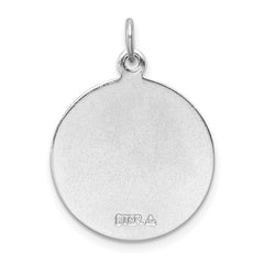 Sterling Silver Saint Jude Medal with Rhodium Polished Finish by Sophia Jewelers