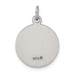 Sterling Silver 925 Saint Michael Medal Engravable Antiqued Pendant