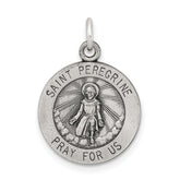 Sterling Silver Antiqued St. Peregrine Medal