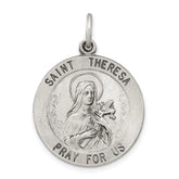 Sterling Silver Antiqued St. Theresa Medal