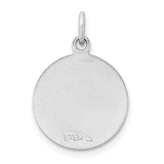 Sterling Silver Vermeil Holy Communion Pendant Polished Rhodium-Plated